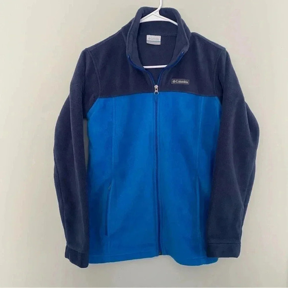 Boys‎ Columbia Full Zip Fleece Jacket 2 Tone Blue Size L - Picture 1 of 3